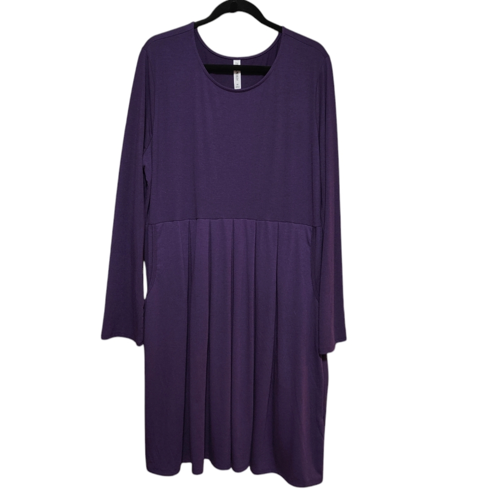Women's NEW Zenana Premium Purple Mini Dress, Pockets, 2X